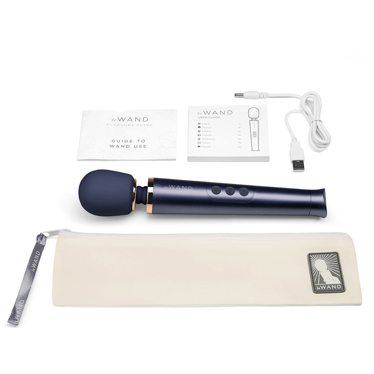 Le Wand Petite Vibrating Wand Massager - Navy Blue