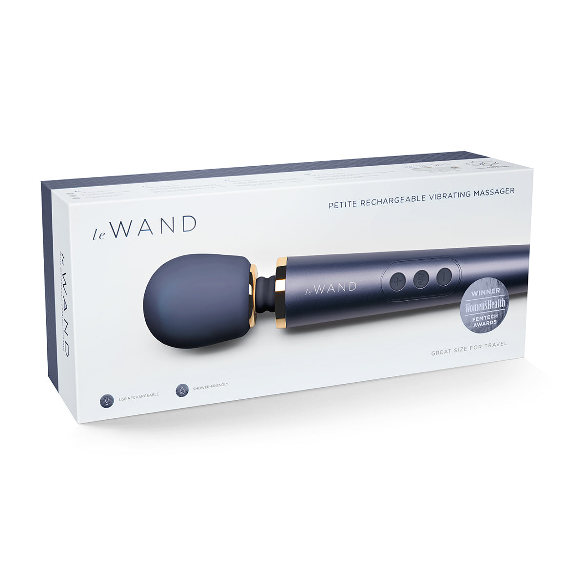 Le Wand Petite Vibrating Wand Massager - Navy Blue